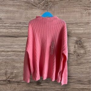 Old Navy Sweater Women’s XS Pink Ribbed Mock Neck Soft Cozy Pullover Preppy NWT
